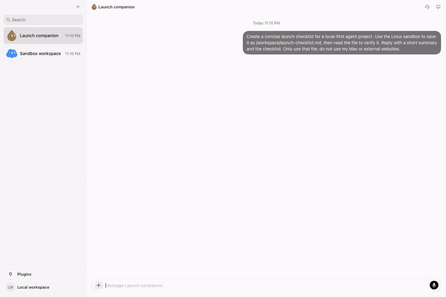 Agent task demonstration